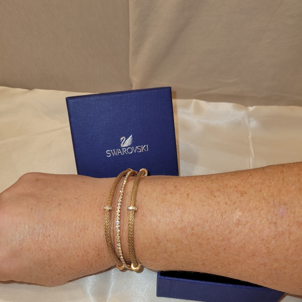 Nib Swarovski Bangle Bronze Color - image 5